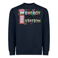Navy energy coffee fuel station Heavyweight Sweatshirt - MaliasSmallBusiness