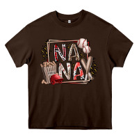 Chocolate Brown nana baseball Heavy Core Tee - RacoonDesign