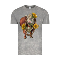 Cloud Rock hereford bull rope and sunflowers Vintage Tee - LillyAllenDesigns