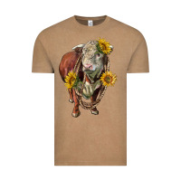Vintage Coffee hereford bull rope and sunflowers Vintage Tee - LillyAllenDesigns