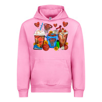Fuchsia Pink Basketball Coffee Cups Urban Hoodie - FaDigitalArtStudio