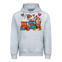 Heather Grey Basketball Coffee Cups Urban Hoodie - FaDigitalArtStudio