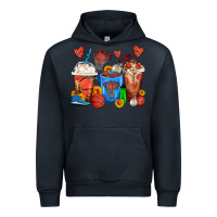 Navy Basketball Coffee Cups Urban Hoodie - FaDigitalArtStudio