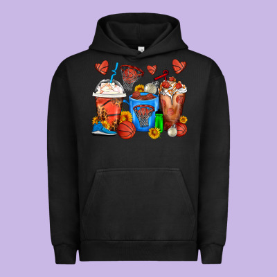 Basketball Coffee Cups Urban Hoodie Designed By Fadigitalartstudio