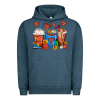 Pigment Midnight Navy Basketball Coffee Cups Urban Hoodie - FaDigitalArtStudio