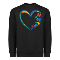 Black autism heart Heavyweight Sweatshirt - MaliasSmallBusiness