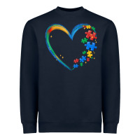 Navy autism heart Heavyweight Sweatshirt - MaliasSmallBusiness