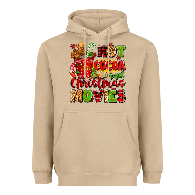 Hot Cocoa And Christmas Movies Heavyweight Hoodie by texasbilliewilder | Teevron