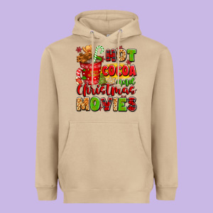Hot Cocoa And Christmas Movies Heavyweight Hoodie Designed By Texasbilliewilder
