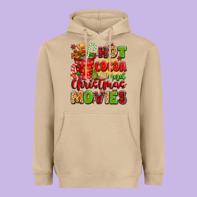 Hot Cocoa And Christmas Movies Heavyweight Hoodie Designed By Texasbilliewilder