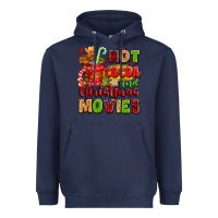 Navy hot cocoa and christmas movies Heavyweight Hoodie - texasbilliewilder
