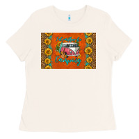 Bone i'd rather be camping skinny metal can holder Ladies Tee - HRA Design Shop