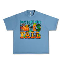Pebble Blue just a girl who loves fall Urban Heavy Tee - AdoDesignShop