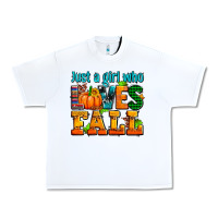 White just a girl who loves fall Urban Heavy Tee - AdoDesignShop