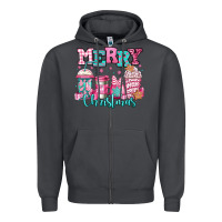 Smoke merry christmas pink coffee cups Zipper Hoodie - Jasminsmagicworld