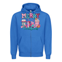 True Royal merry christmas pink coffee cups Zipper Hoodie - Jasminsmagicworld
