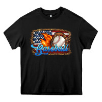 Black western american flag baseball Heavy Core Tee - HRA Design Shop