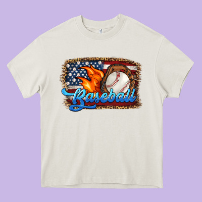 Western American Flag Baseball Heavy Core Tee Designed By Hra Design Shop