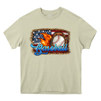 Mossy western american flag baseball Heavy Core Tee - HRA Design Shop