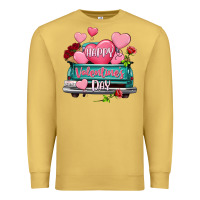 Antique Gold Happy Valentine's day turquoise truck Premium Sweatshirt - HowdyJamesFarm