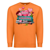 Carrot Happy Valentine's day turquoise truck Premium Sweatshirt - HowdyJamesFarm