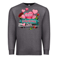 Charcoal Heather Happy Valentine's day turquoise truck Premium Sweatshirt - HowdyJamesFarm