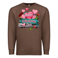 Chestnut Happy Valentine's day turquoise truck Premium Sweatshirt - HowdyJamesFarm