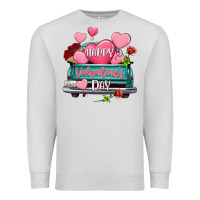 Dove Grey Happy Valentine's day turquoise truck Premium Sweatshirt - HowdyJamesFarm