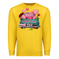 Lemon Happy Valentine's day turquoise truck Premium Sweatshirt - HowdyJamesFarm