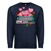 Navy Happy Valentine's day turquoise truck Premium Sweatshirt - HowdyJamesFarm
