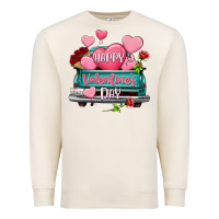 Sandshell Happy Valentine's day turquoise truck Premium Sweatshirt - HowdyJamesFarm