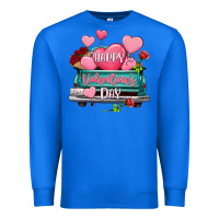 True Royal Happy Valentine's day turquoise truck Premium Sweatshirt - HowdyJamesFarm