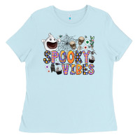 Baby Blue spooky vibes Ladies Tee - CowhideDigitalArt