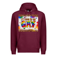 Burgundy it's okay to say gay tumbler Premium Hoodie - JahusDesignShop