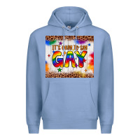 Colony Blue it's okay to say gay tumbler Premium Hoodie - JahusDesignShop