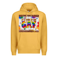 Mustard it's okay to say gay tumbler Premium Hoodie - JahusDesignShop