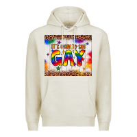 Oatmeal Heather it's okay to say gay tumbler Premium Hoodie - JahusDesignShop