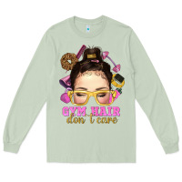 Matcha messy bun gym hair dont care Long Sleeve Tee - NancyCooperArtShop