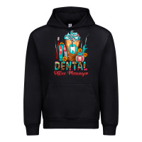 Black Dental Office Manager cold drink frappe Urban Hoodie - FaDigitalArtStudio