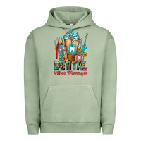 Pigment Oil Green Dental Office Manager cold drink frappe Urban Hoodie - FaDigitalArtStudio