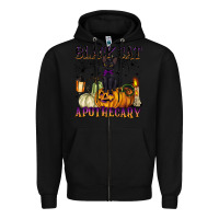 Black black cat apothecary Zipper Hoodie - BarkalooDesign