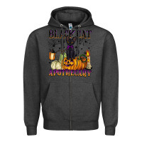 Charcoal Heather black cat apothecary Zipper Hoodie - BarkalooDesign