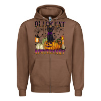 Chestnut black cat apothecary Zipper Hoodie - BarkalooDesign
