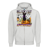 Dove Grey black cat apothecary Zipper Hoodie - BarkalooDesign