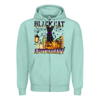Seafoam black cat apothecary Zipper Hoodie - BarkalooDesign