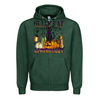 Sports Green black cat apothecary Zipper Hoodie - BarkalooDesign