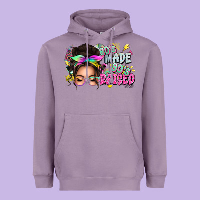 80s Made 90s Raised Messy Bun Heavyweight Hoodie Designed By Texasbilliewilder