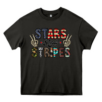 Asphalt stars and stripes Heavy Core Tee - CowhideDigitalArt