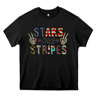 Black stars and stripes Heavy Core Tee - CowhideDigitalArt