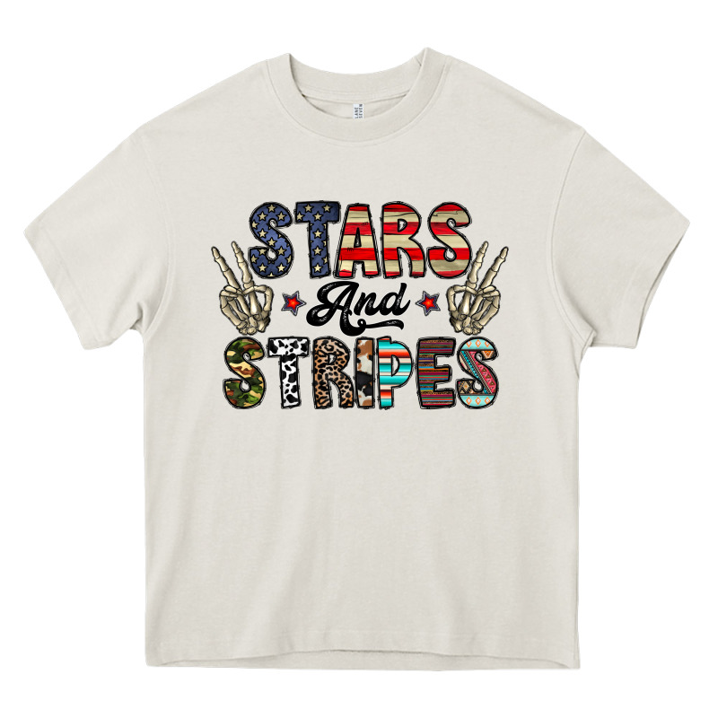 Stars And Stripes Heavy Core Tee by CowhideDigitalArt | Teevron